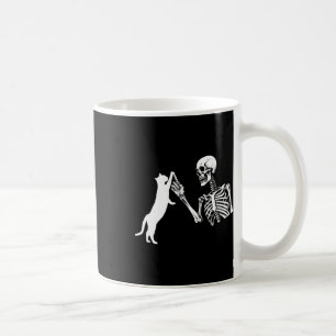 Skeleton Hand Playing Cat Funny Halloween Costume Coffee Mug