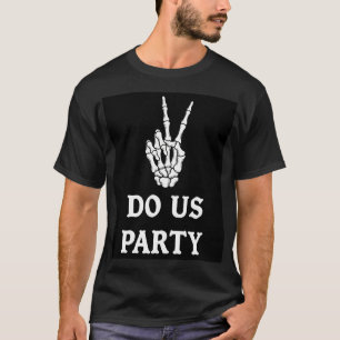 Skeleton Hand Rock Party Sign Style T-Shirt