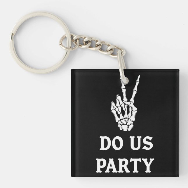 Skeleton Hand Rock Sign Key Ring (Front)