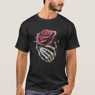 Skeleton Hand Rose Dark Gothic Halloween Aesthetic T-Shirt