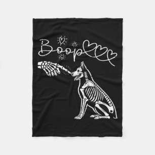 Skeleton Hand Touch Nose German Shepherds Boop Dog Fleece Blanket