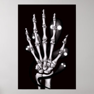 Skeleton Hand With Creepy Ghosts Gothic Poster