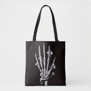 Skeleton Hand With Creepy Ghosts Gothic Tote Bag
