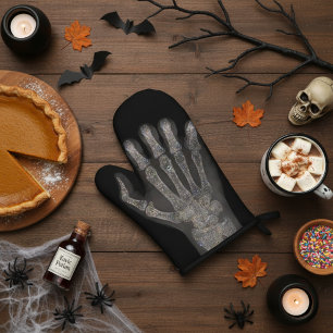 Skeleton Hand With Diamonds Oven Mitt