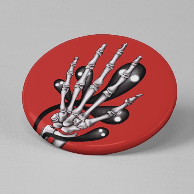 Skeleton Hand With Ghosts 6 Cm Round Badge (Creator Uploaded)