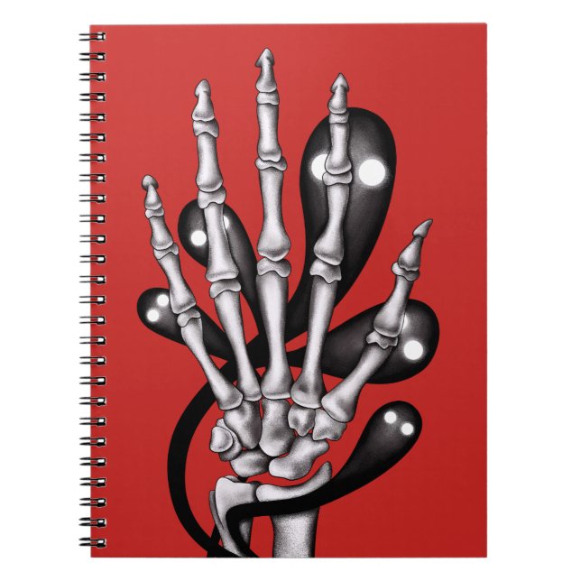 Skeleton Hand With Ghosts Notebook (Front)