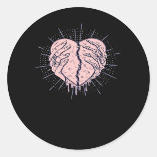 Skeleton Hand With Heart Classic Classic Round Sticker