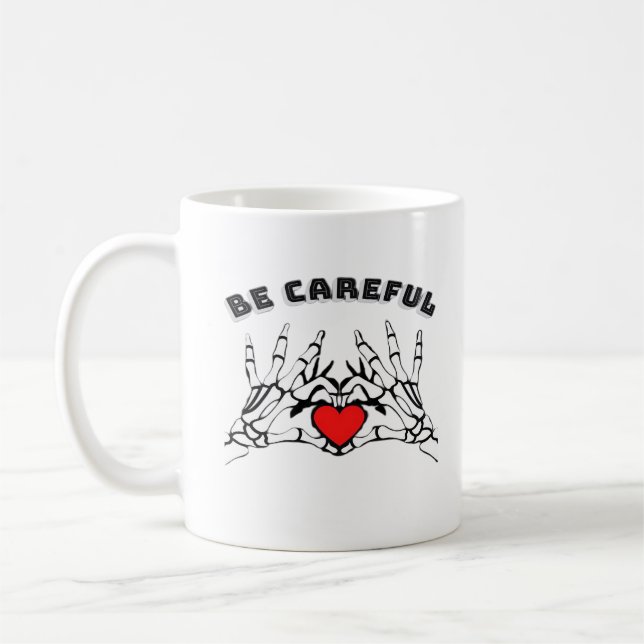 Skeleton Hand With Heart Classic Coffee Mug (Left)