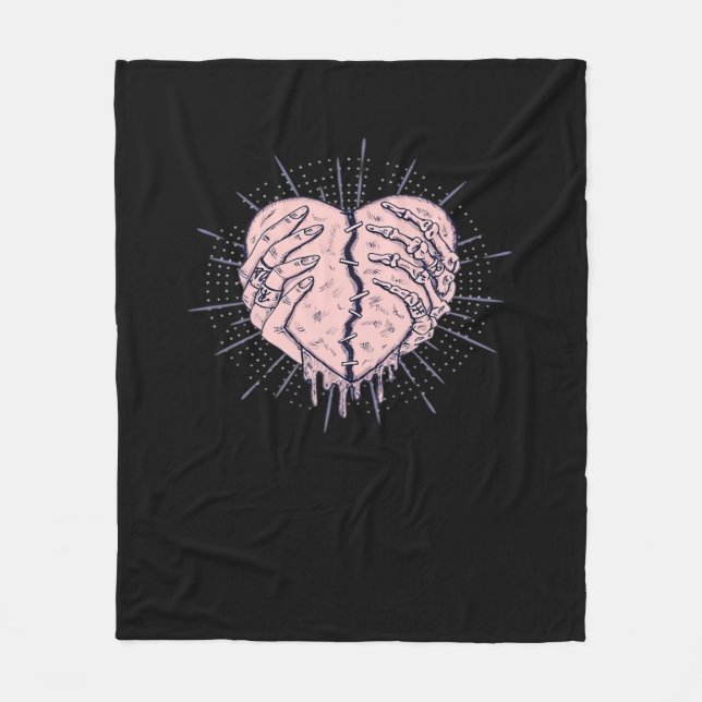 Skeleton Hand With Heart Classic Fleece Blanket (Front)