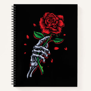 Skeleton Hand with Rose – Gothic Romance Art Notebook