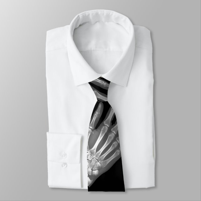 Skeleton Hand X-Ray Mens Tie (Tied)