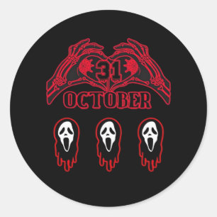 Skeleton Hands 31/10 Classic Round Sticker