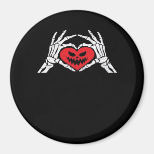 Skeleton Hands A Heart Spooky Halloween Magnet