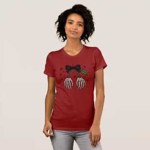 Skeleton Hands Black Bow Halloween T-Shirt