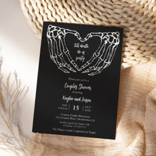 Skeleton Hands Fall Couples Shower Invitation