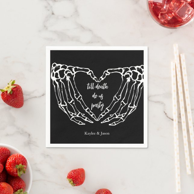 Skeleton Hands Fall Couples Shower till death Napkin (Insitu)