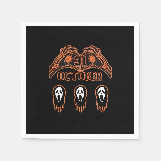 Skeleton Hands For Classic Halloween Napkin (Front)