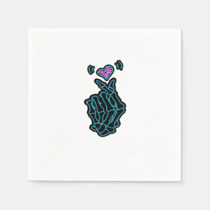 Skeleton Hands Forming A Heart Gentle Expression Napkin