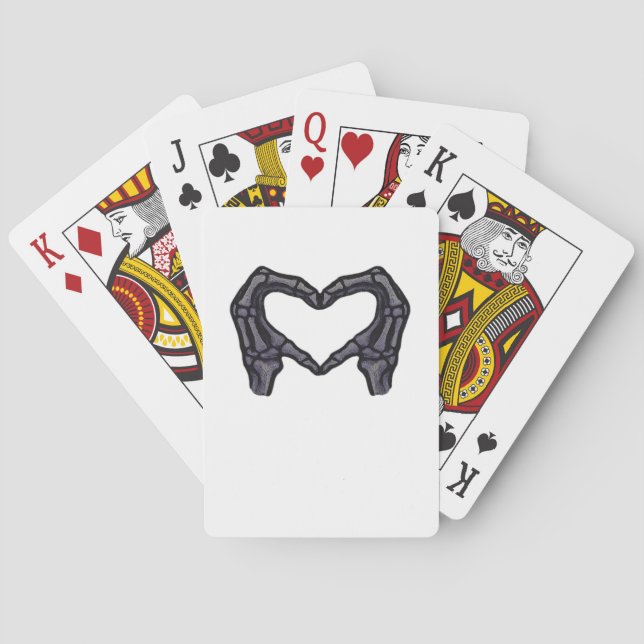 Skeleton Hands Forming A Heart  Playing Cards (Back)