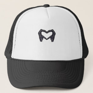 Skeleton Hands Forming A Heart  Trucker Hat