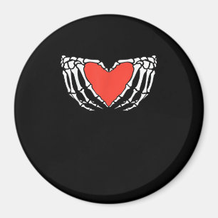 Skeleton Hands Forming Heart – Creepy Gothic Hallo Magnet