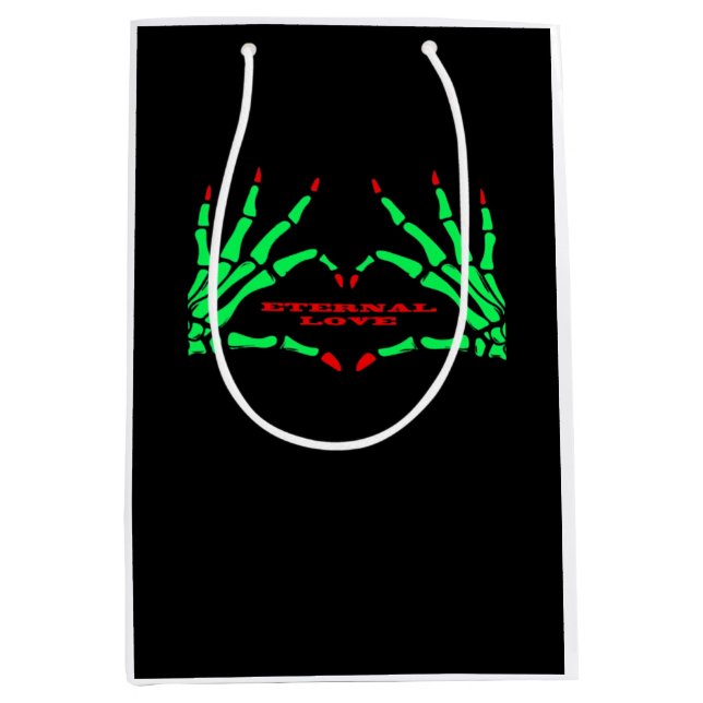 Skeleton Hands - Funny Halloween Medium Gift Bag (Front)