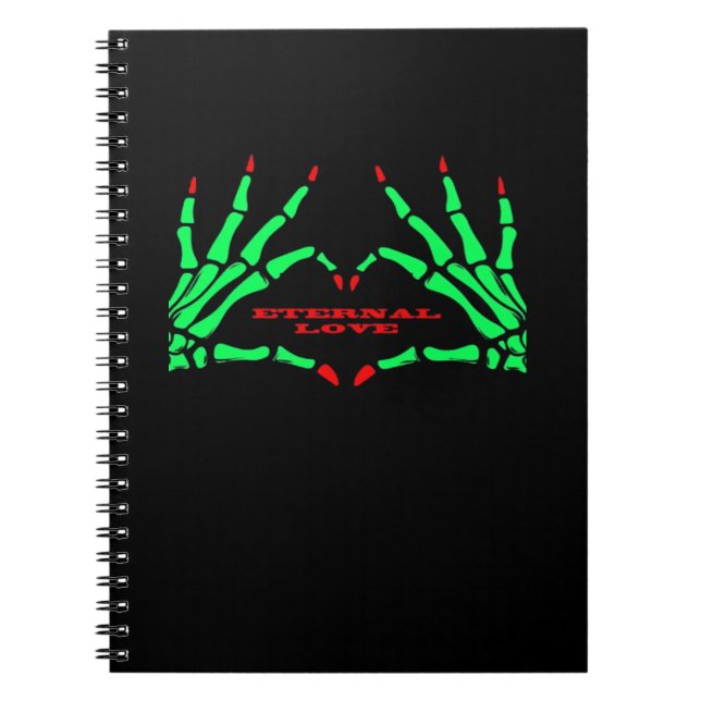 Skeleton Hands - Funny Halloween Notebook (Front)