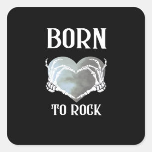 Skeleton Hands Grey Heart Graphic For  Classic Square Sticker