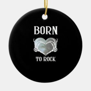 Skeleton Hands Grey Heart Modern Aesthetic Ceramic Tree Decoration