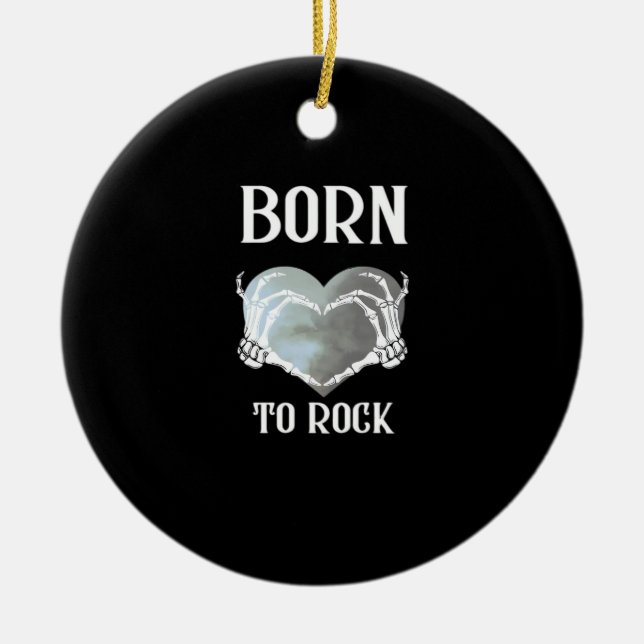 Skeleton Hands Grey Heart Modern Aesthetic Ceramic Tree Decoration (Front)