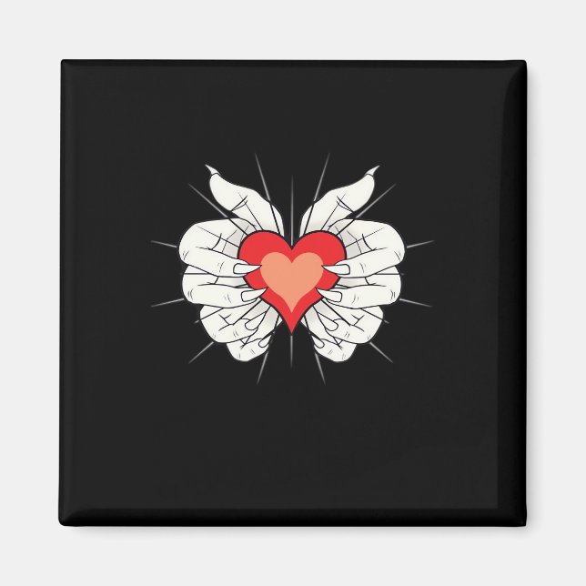 Skeleton Hands Heart Classic Magnet (Front)