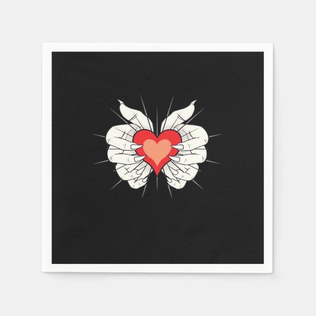 Skeleton Hands Heart Classic Napkin (Front)