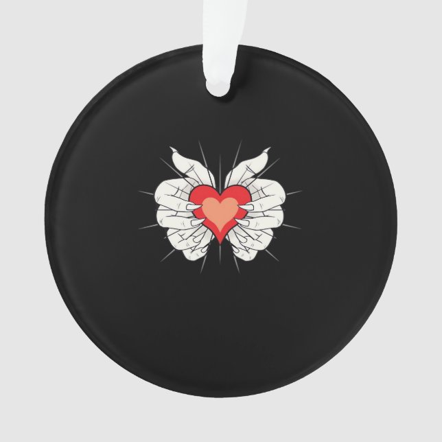 Skeleton Hands Heart Classic Ornament (Front)