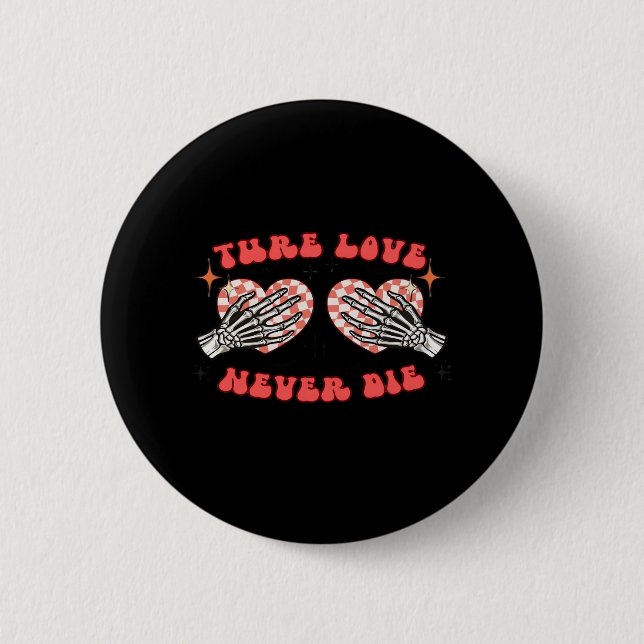 Skeleton Hands Heart Design Classic Aesthetic 6 Cm Round Badge (Front)