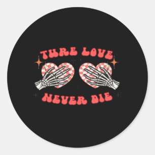 Skeleton Hands Heart Design Classic Classic Round Sticker