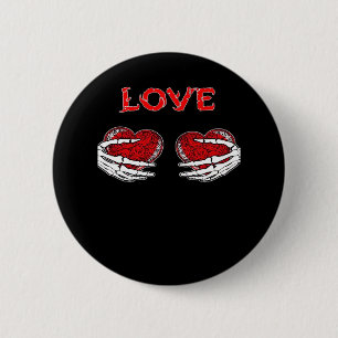 Skeleton Hands Heart Funny Design 6 Cm Round Badge