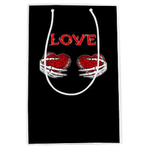 Skeleton Hands Heart Funny Design Medium Gift Bag