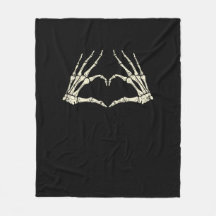 Skeleton Hands Heart Funny Halloween Men Women Kid Fleece Blanket
