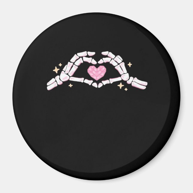 Skeleton Hands Heart Funny Magnet (Front)