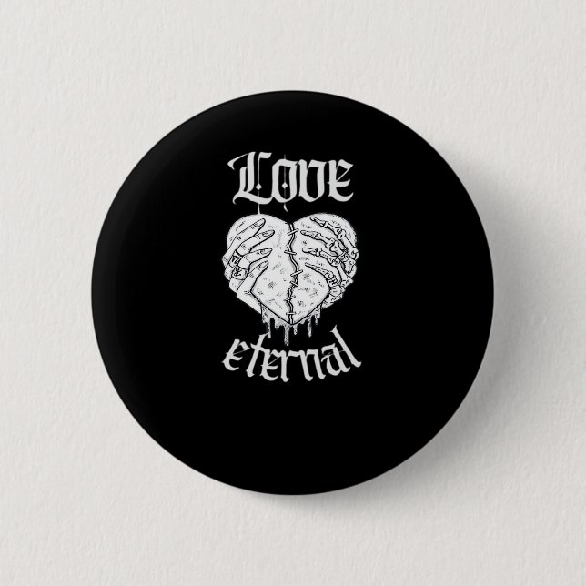 Skeleton Hands Heart Gothic Classic  6 Cm Round Badge (Front)