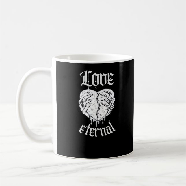 Skeleton Hands Heart Gothic Classic  Coffee Mug (Left)