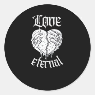 Skeleton Hands Heart Gothic Classic  Round Sticker