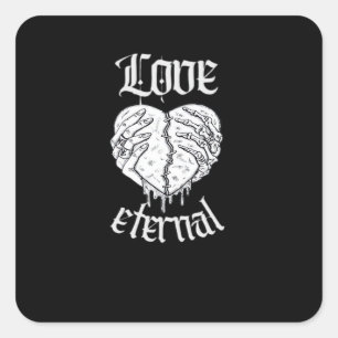 Skeleton Hands Heart Gothic Classic  Square Sticker