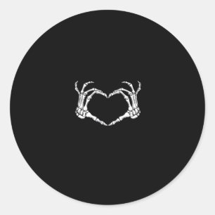 Skeleton Hands Heart Graphic Classic Round Sticker