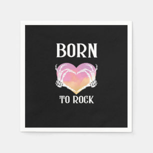 Skeleton Hands Heart Graphic Minimal Style Napkin