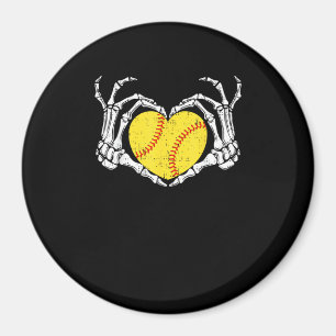 Skeleton Hands Heart Halloween Costume Softball Magnet