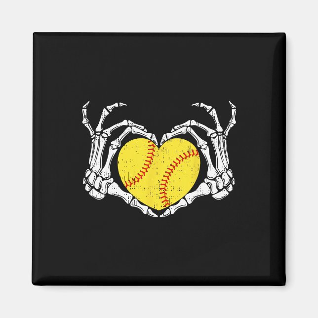 Skeleton Hands Heart Halloween Costume Softll Love Magnet (Front)