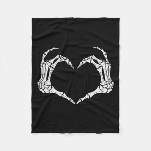 Skeleton Hands Heart Halloween Rock Costume Men Wo Fleece Blanket
