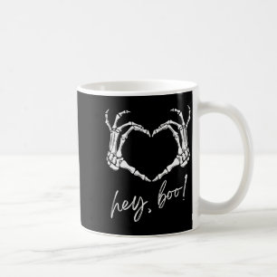 Skeleton Hands Heart Hey Boo Funny Halloween Men W Coffee Mug