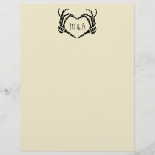 Skeleton Hands Heart Shape Custom Wedding Custom Letterhead